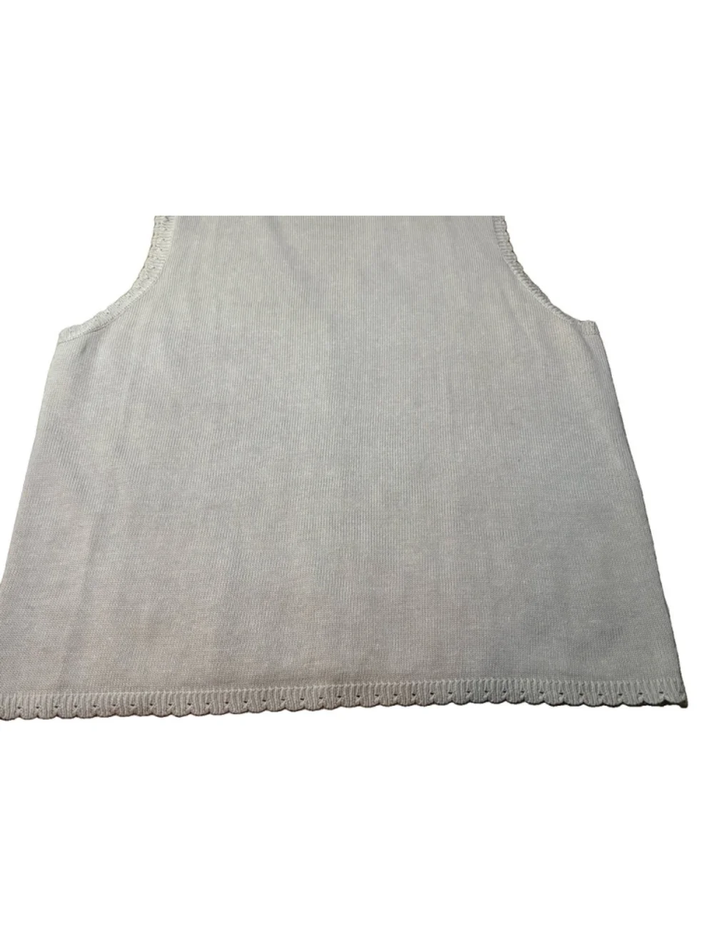 Alfred Dunner 2X Ramie Rayon Floral Embroidered Button Knit Vest Cottagecore